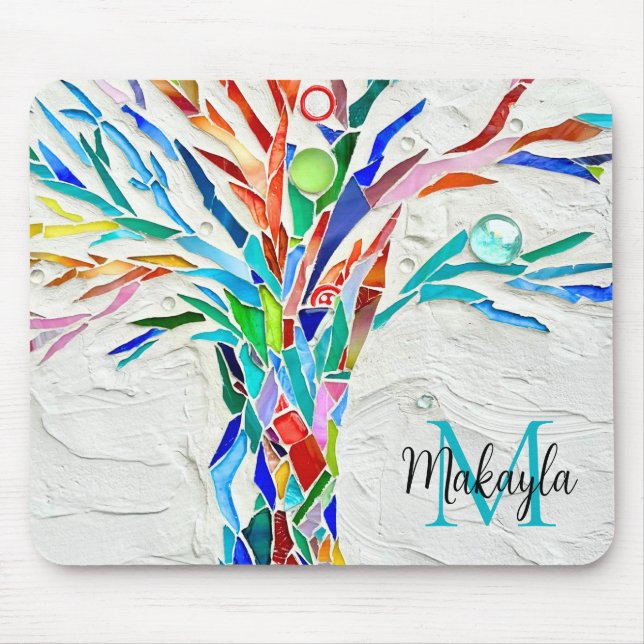Name Monogram Mosaic  Mouse Pad (Front)