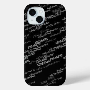 Name Monogram Pattern iPhone 15 Case