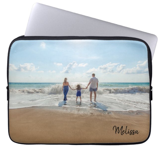Name Monogram Photo   Laptop Sleeve (Front)