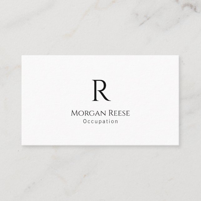 Name & Monogram, QR code, Simple Design Business Card (Front)