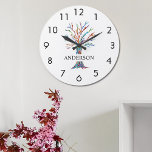 Name Monogram Rainbow Tree<br><div class="desc">This stylish Wall Clock is decorated with a colorful mosaic tree.
Easily customizable with your name or monogram.
Because we create our own artwork you won't find this exact image from other designers.
Original Mosaic © Michele Davies.</div>
