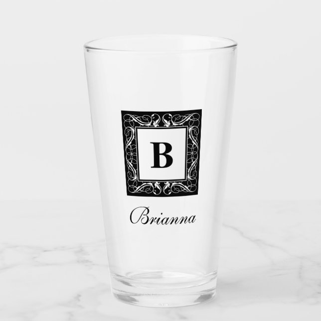 Name Monogram Regal Style Glass (Version 1) (Front)