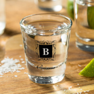 Name Monogram Regal Style Shot Glass (Version 2)