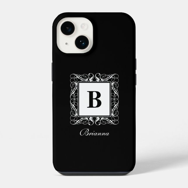 Name Monogram Regal Styled iPhone 14 Case (Back)