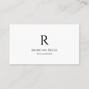 Name, Monogram With Shadow, QR code, Simple Design Business Card