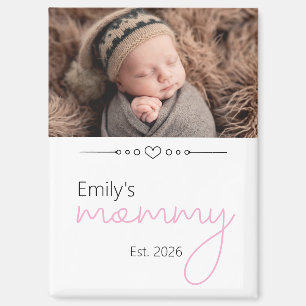 Name Mummy Established Year Photo Script Font Magnet