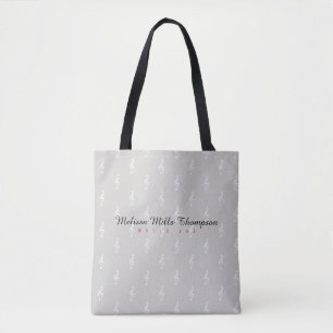 name music tote bag