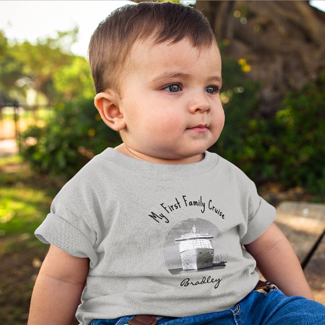 Name, My First Family Cruise 3mos to 24mos Baby T-Shirt (Creator Uploaded)