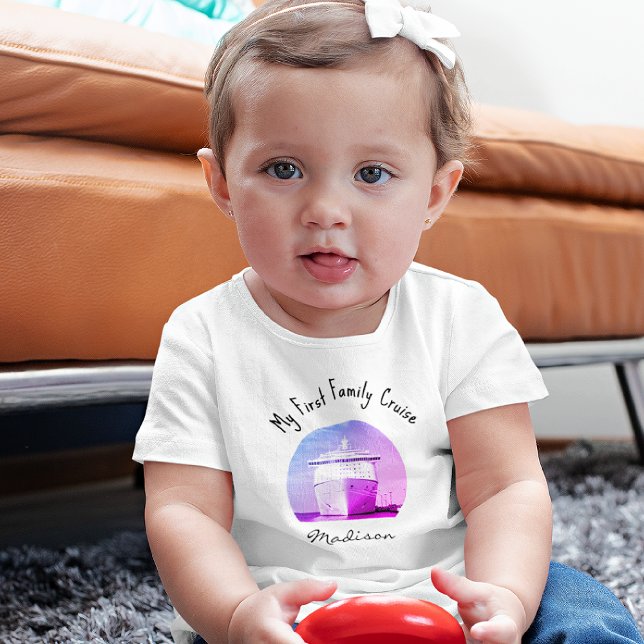 Name, My First Family Cruise 3mos to 24mos Baby T-Shirt (Creator Uploaded)