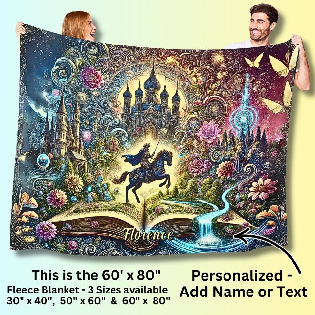 Name, Mythical Horse  Rider Castles Adventures  Fleece Blanket (Creator Uploaded)
