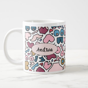 Name neutral breast pattern large coffee mug
