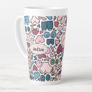 Name neutral breast pattern latte mug