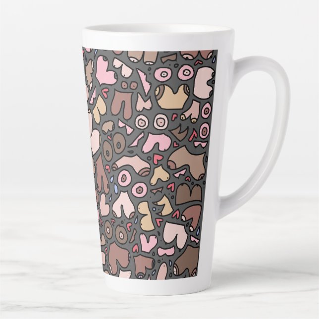 Name neutral breast pattern latte mug (Right)
