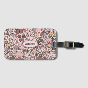 Name neutral breast pattern luggage tag