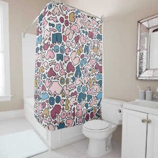 Name neutral breast pattern shower curtain