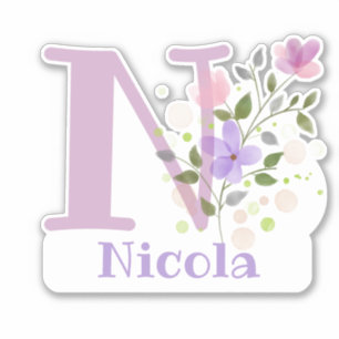 Name Nicola & Initial with Floral Design