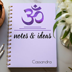 Name, Notes & Ideas Purple Om Symbol Notebook