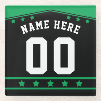 Name & Number Custom Hockey Lacrosse Jersey Glass Coaster