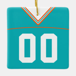 Name & Number Football Lacrosse Jersey Template Ceramic Tree Decoration
