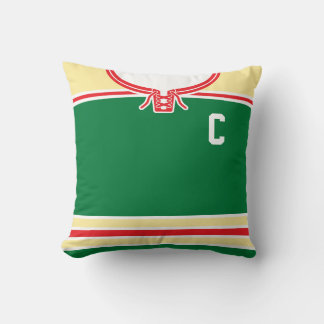 Name & Number Green Customisable Hockey Jersey Cushion