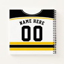 Name & Number Hockey Jersey Notebook Template