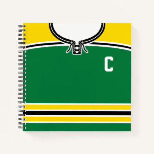 Name & Number Hockey Jersey Template Notebook