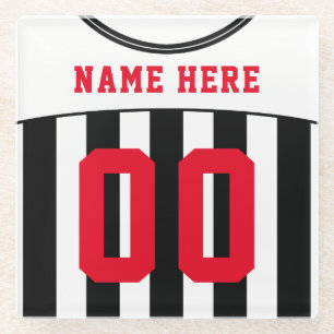 Name & Number Jersey Coaster, Soccer Football Glass Coaster