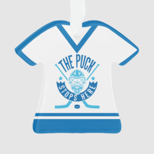 Name & Number Jersey Hockey Puck Ornament
