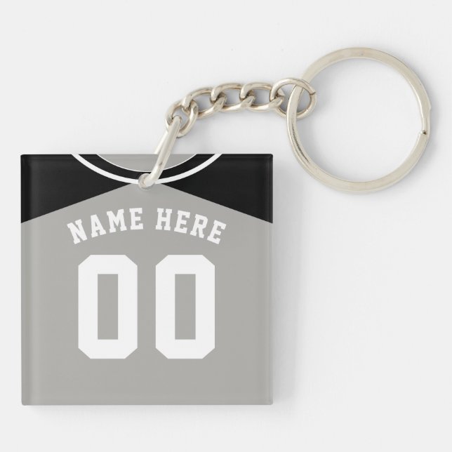 Name & Number Jersey Keyring, Baseball Softball Key Ring (Back)