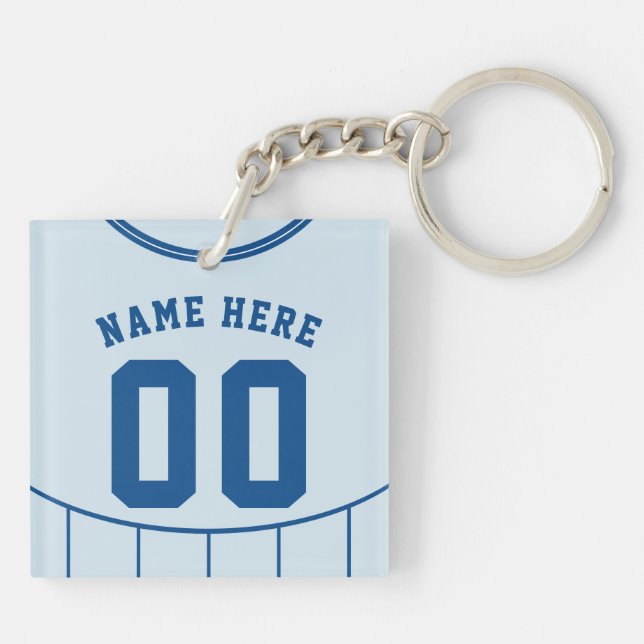 Name & Number Jersey Keyring, Soccer, Football Key Ring (Back)