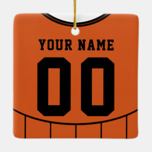 Name & Number Soccer Football Jersey Template Ceramic Tree Decoration