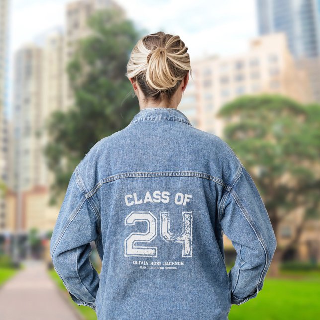 Name & Number Sports Coach Graduation Custom Denim Jacket (Creator Uploaded)