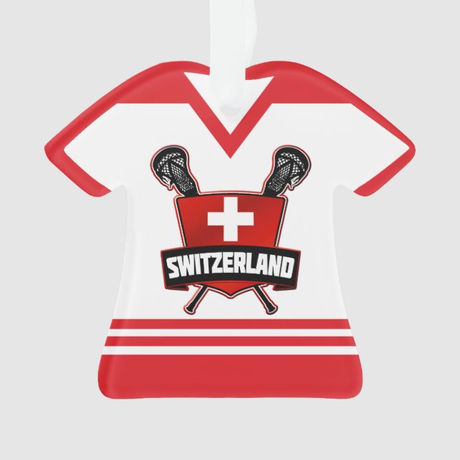 Name & Number Switzerland Lacrosse Ornament (Front)