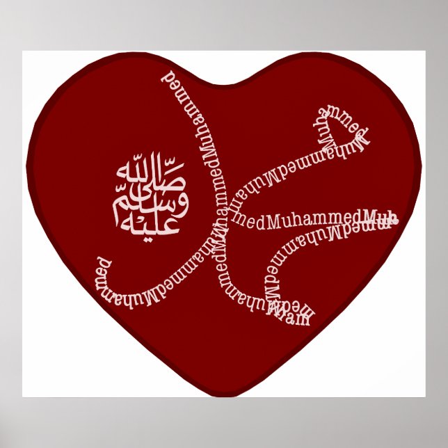 Name of Mohammad (saaw) consists of Latin letters. Poster (Front)