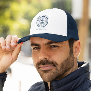 Name of your boat Nautical Vintage Compass Trucker Hat