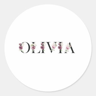 Name Olivia Classic Round Sticker