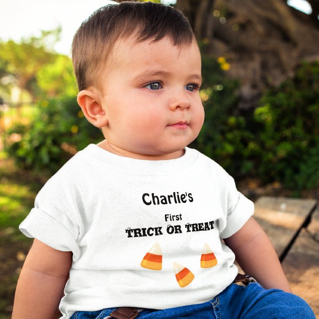 Name on 3-24 Months Baby Halloween White T-Shirt (Creator Uploaded)