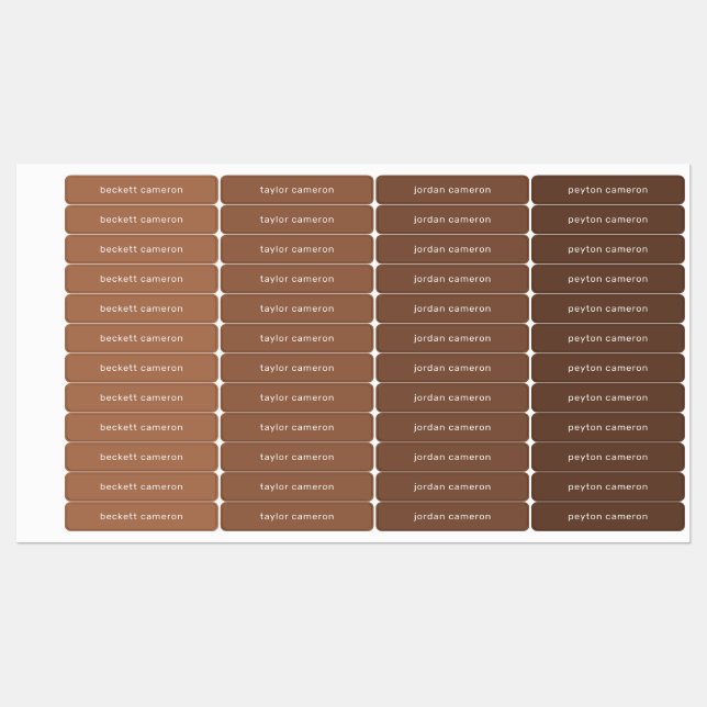 Name on Brown Adhesive (Sheet)