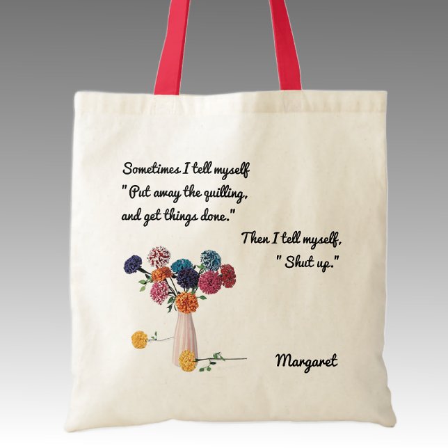 Name on Humourous Funny Craft Saying, Tote Bag (Creator Uploaded)