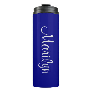 Name on Navy Blue Matching Design 12oz Thermal Tumbler