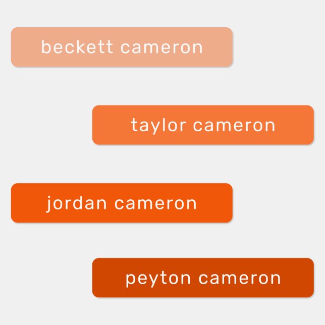 Name on Orange Adhesive (Group)