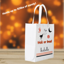 Name on Reusable Bag for Halloween Treats