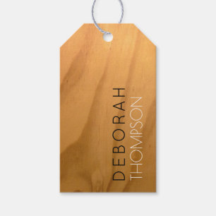 name on rustic faux wood gift tags