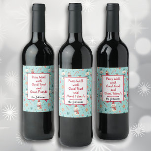 Name on Snowman Sweets Set of (6) Wine Label
