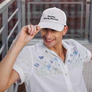 Name on White, Family Reunion,  Embroidered Hat