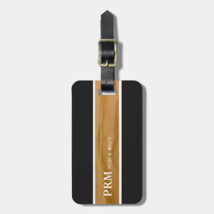 name on wood grains stripe / aeroplane travel luggage tag