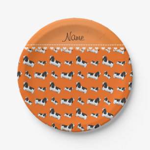 Name orange english cocker spaniel dog paper plate