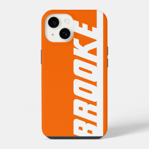 Name orange & white stripe sport iPhone case