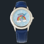 Name Over the Rainbow Watch<br><div class="desc">Bright and colourful rainbow design personalised with your child's name.</div>