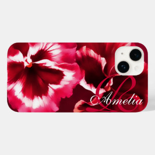 Name pansy flowers floral red Case-Mate iPhone 14 case
